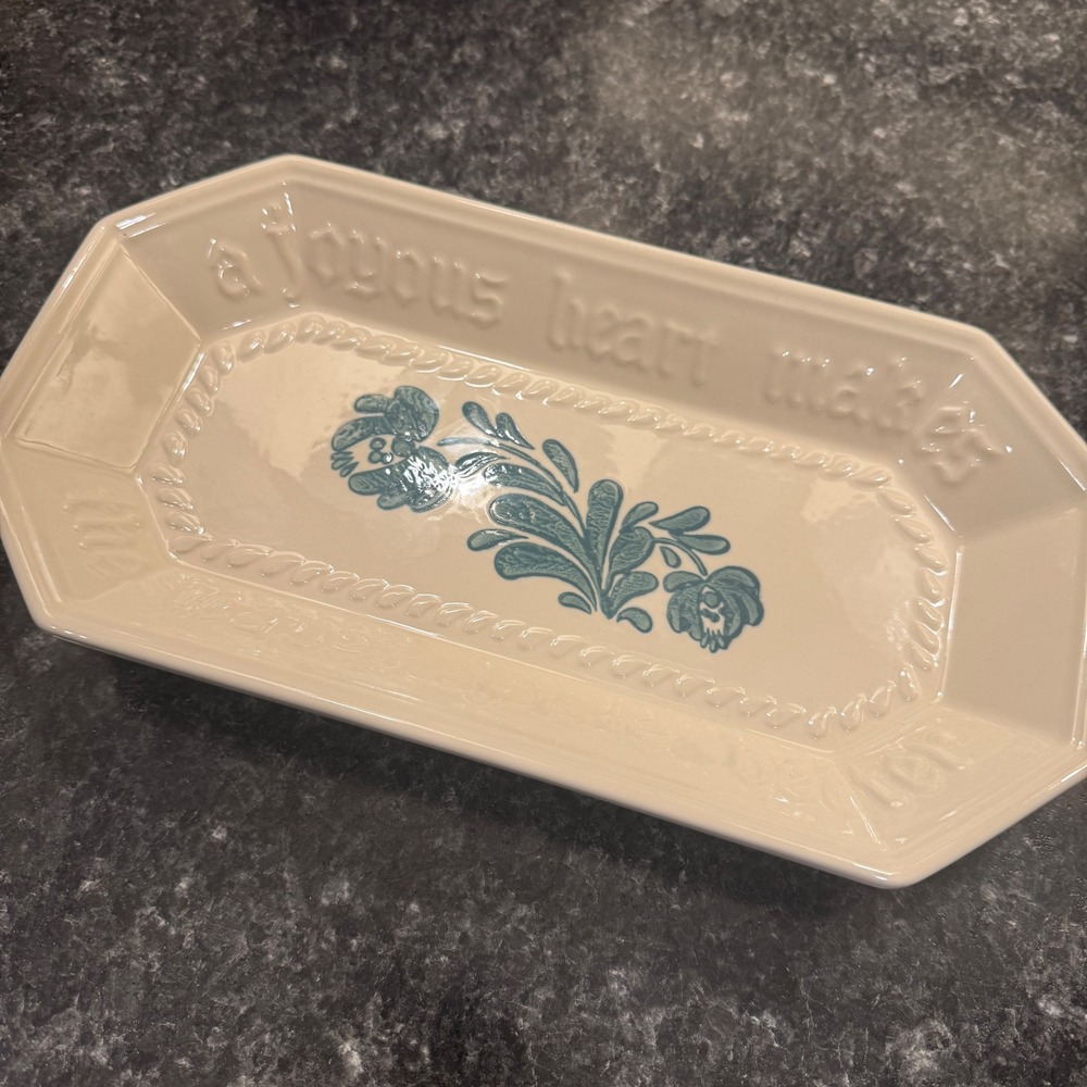 Pfaltzgraff Teal Floral Bread Plate
